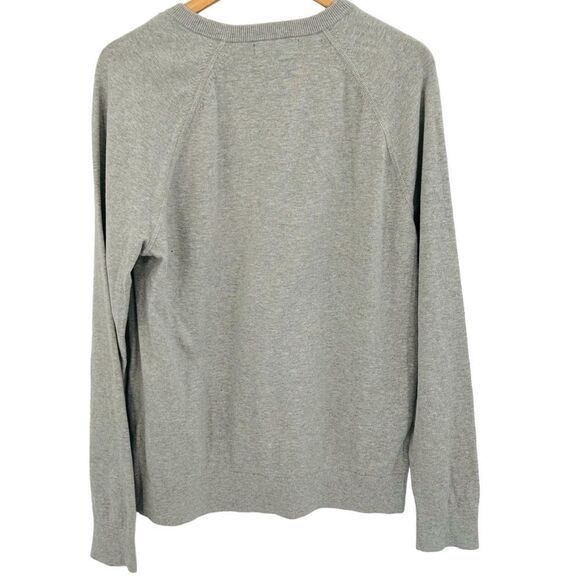 Banana Republic light gray raglan sleeve lightweight cotton sweater size large - Picture 3 of 5